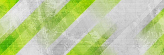 Tech groene strepen op abstracte grijze grunge corporate header banner Vector achtergrond