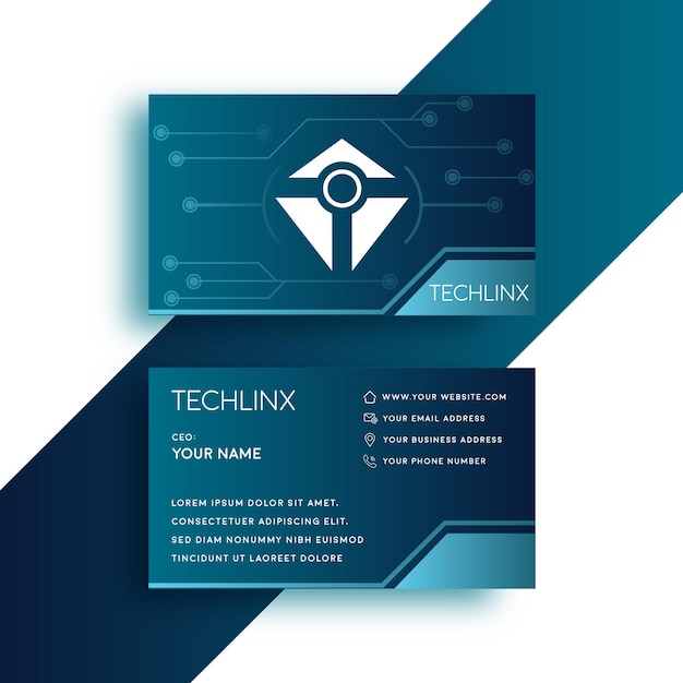 Tech linx business card elegant card design