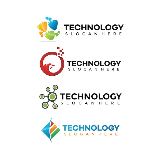 Vector tech logo design collecties