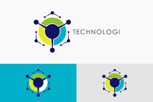 Concetto creativo di design del logo tecnologico