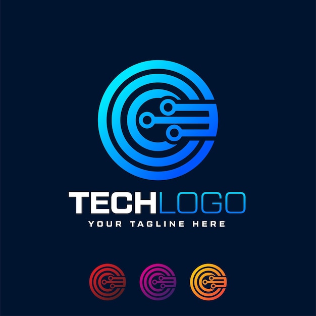 Tech logo design digital logo design