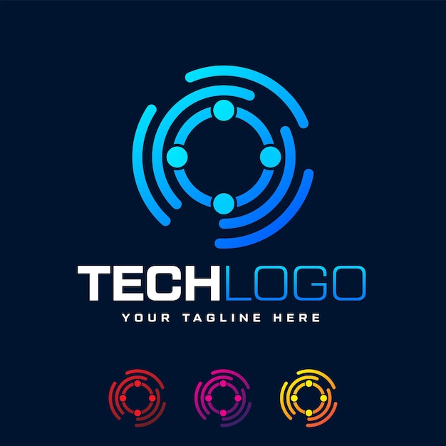 Vector tech logo-ontwerp digitaal logo-ontwerp