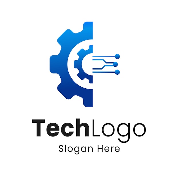 Tech-logo vectorsjablonen