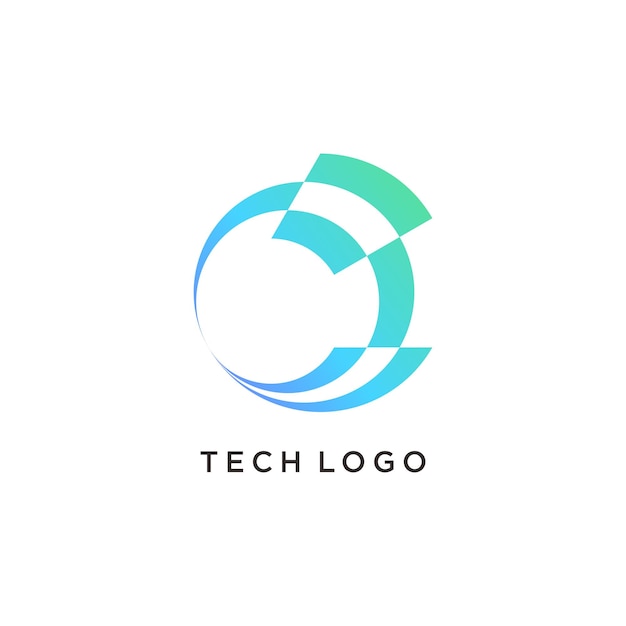 Tech met initiële C logo ontwerp vector uniek idee concept