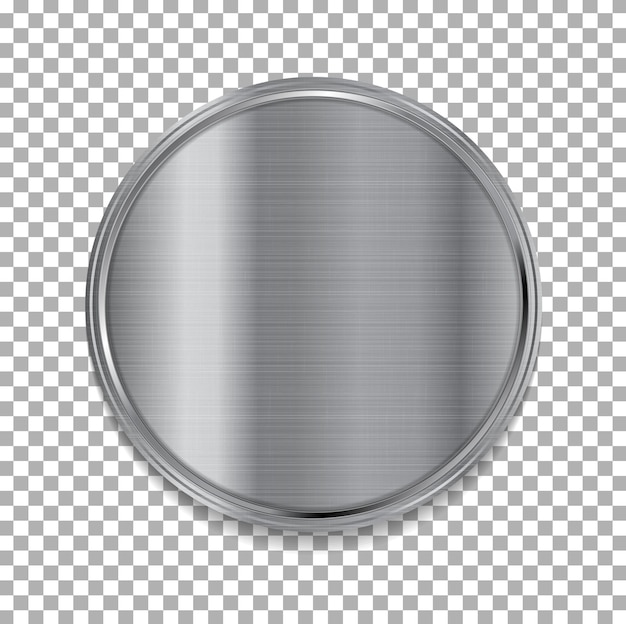 Vector tech metallic texture circle button