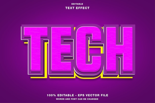 Effetto di testo modificabile moderno tecnologico