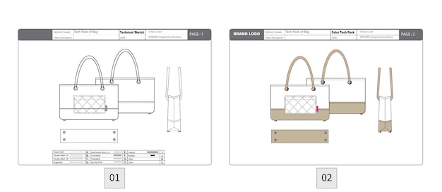 Vector tech pack of bag