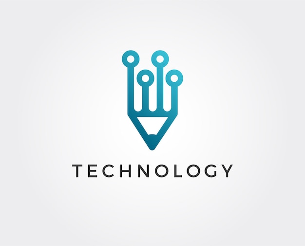 Tech pen logo template