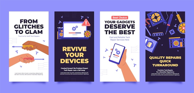 Tech repair instagram stories template