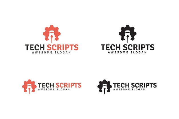 Vector tech scripts logo template