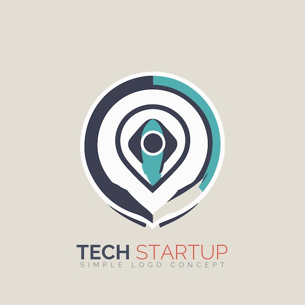 Tech startup logo concept for company and branding