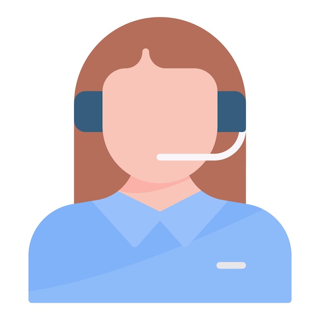 Tech Support Agent Female Flat Illustration