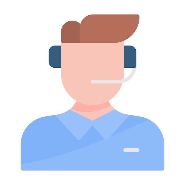 Vector tech support agent male flat illustration