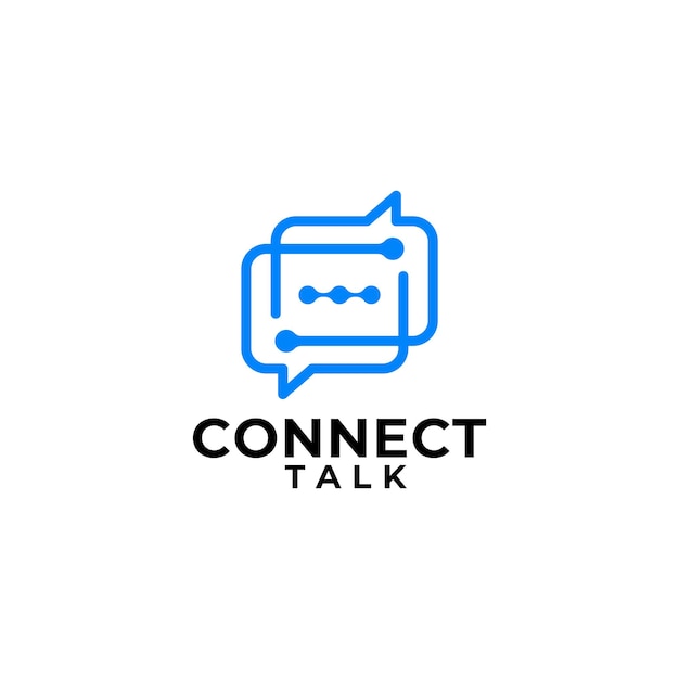 tech talk logo. online chat logo communication concept symbol icon design.