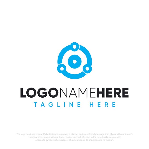 tech and target symbol illustration logo design