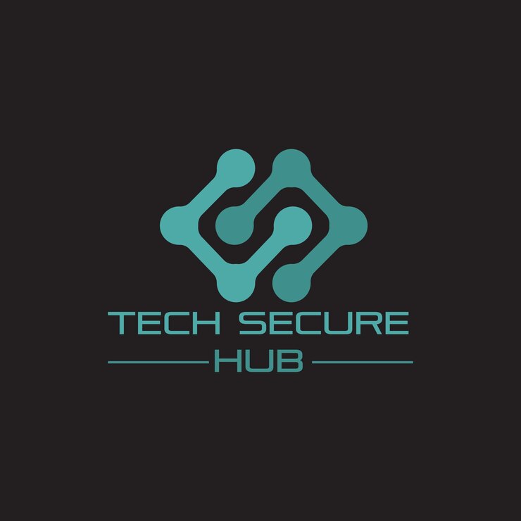 Вектор логотип технологической компании на черном фоне