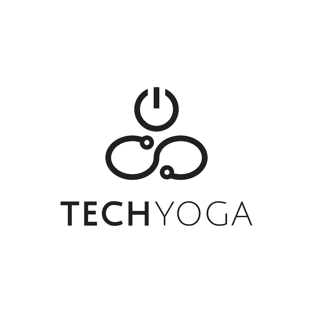 Disegno dell'illustrazione del logo tech yoga
