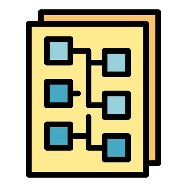 技術アルゴリズム アイコン白い背景色フラットに分離された web デザインの技術アルゴリズム ベクトル アイコンを概要します。