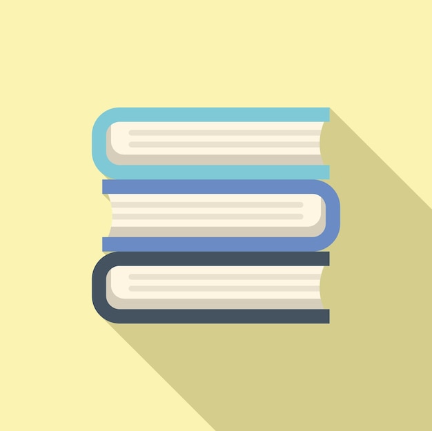 technical book stack icon flat vector data support report help
