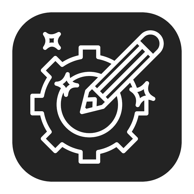 Технический иконный векторный образ может быть использован для инженера по механике
