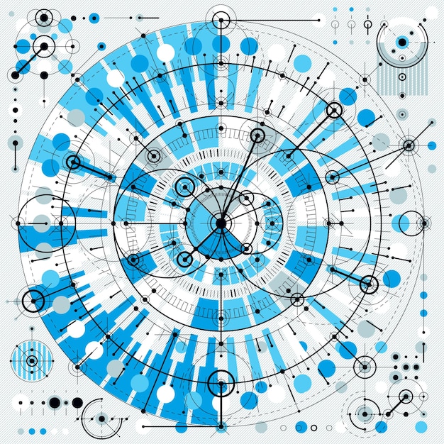 Technical drawing with dashed lines and geometric shapes, vector futuristic technology wallpaper, engineering draft.