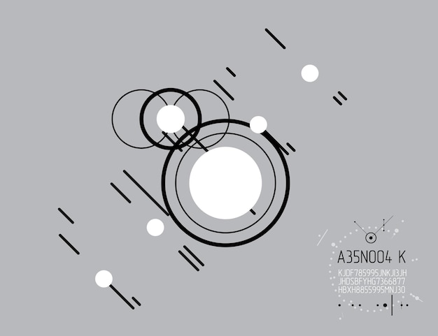 Technical plan, abstract engineering draft for use in graphic and web design. Vector drawing of industrial system created with lines and circles. Artistic graphic illustration.