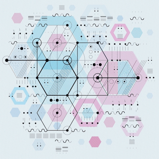 Vettore piano tecnico, progetto di ingegneria. disegno vettoriale di impianto industriale con parti meccaniche, per uso in grafica e web design.