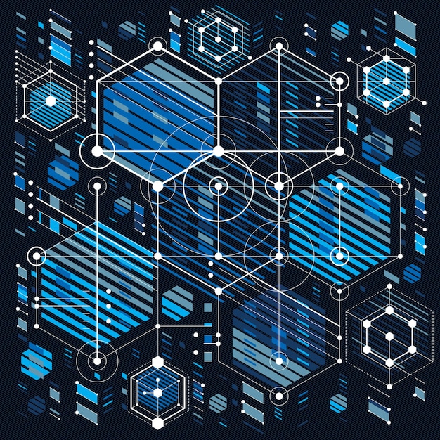 Piano tecnico, progetto di ingegneria. disegno vettoriale di impianto industriale con parti meccaniche, per uso in grafica e web design.