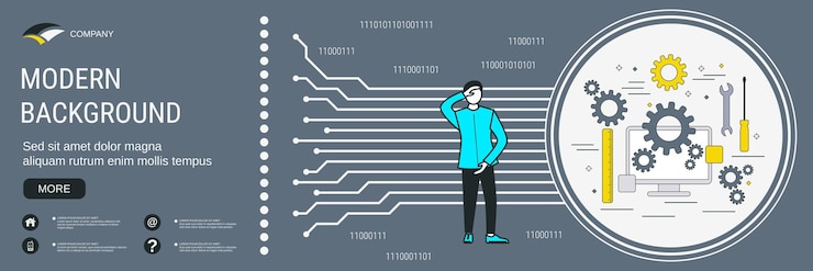 Vector technical service online support hotline concept
