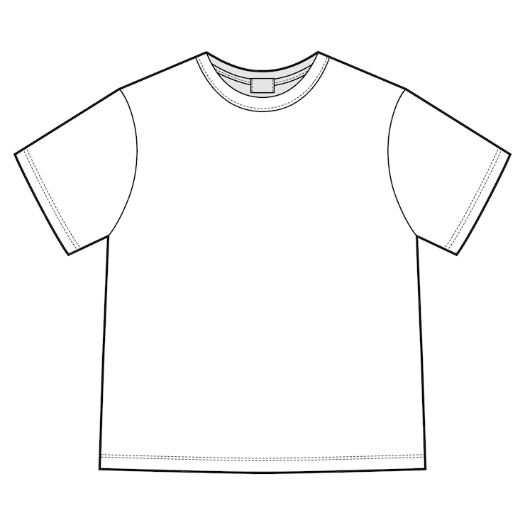 Premium Vector | Technical sketch blank unisex t shirt isolated ...