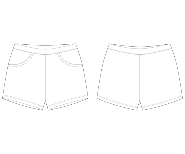 Technical sketch of shorts pants