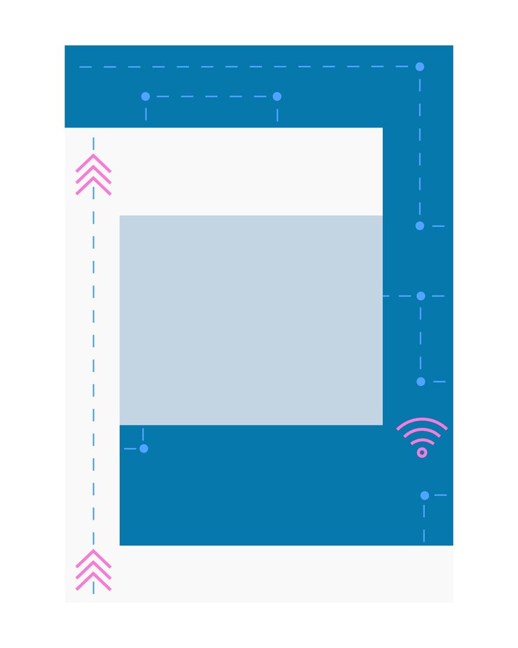 Vector technical styled frame brochure element design