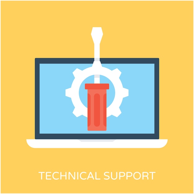 Icona di vettore piatto di supporto tecnico