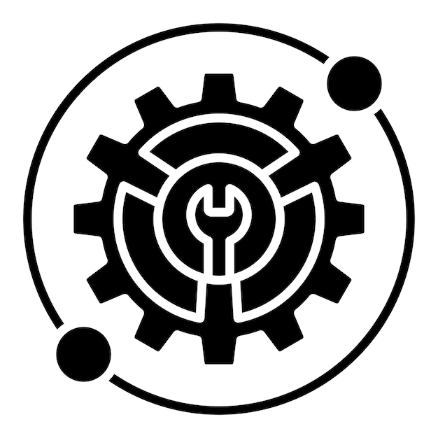 Technical Support Glyph Solid Black Illustration