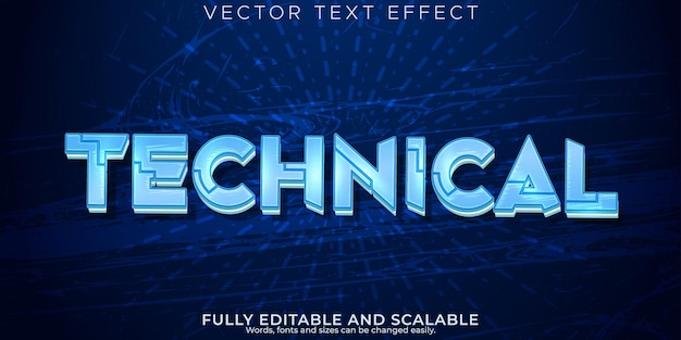 Vettore tecnologia modificabile effetto testo tecnico e stile testo scientifico