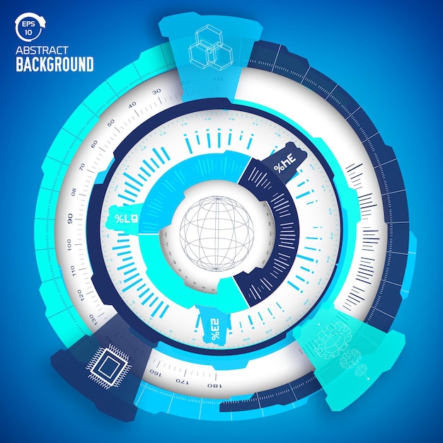 Вектор Техническая виртуальная технология промышленной инфографики концепция