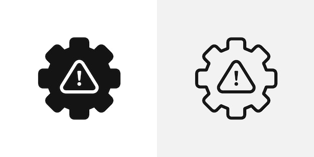 technical warning icon vector icon set