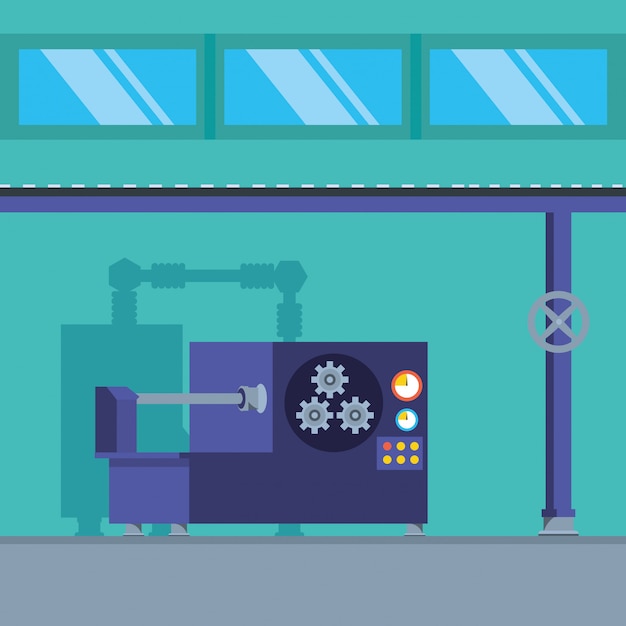 Vector technified factory scene