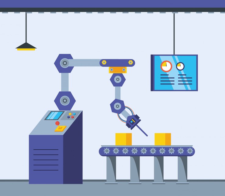 Vector technified factory scene 