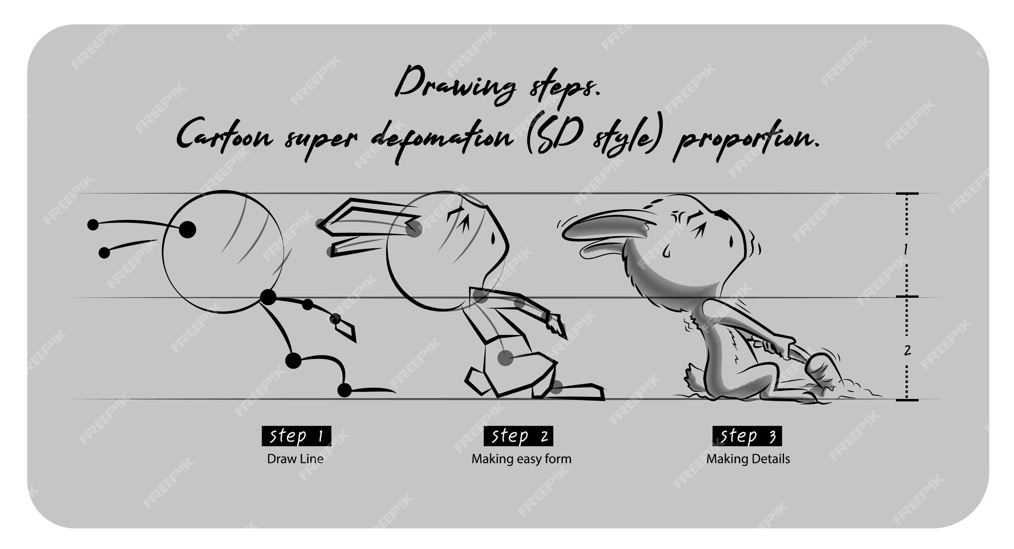 Premium Vector | Techniques for drawing cartoons. Premium Vector | Techniques for drawing cartoons.