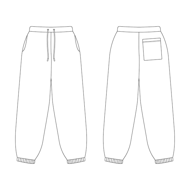 Technische tekening vector illustratie platte schets sjabloon tech pack cad blauwdruk
