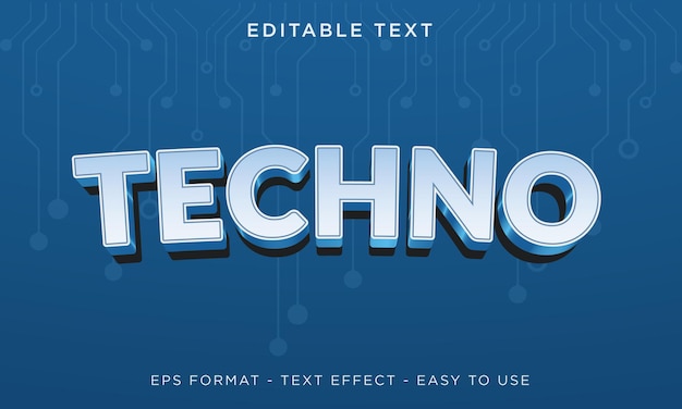 Vettore effetto testo 3d techno