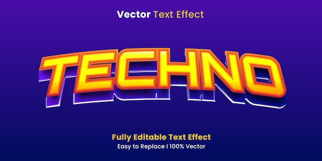 Techno editable vector text effect with modern concept