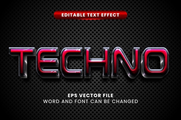 Techno futuristic 3d text effect