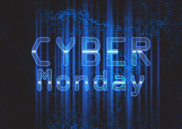 Vettore banner techno moderno di cyber monday