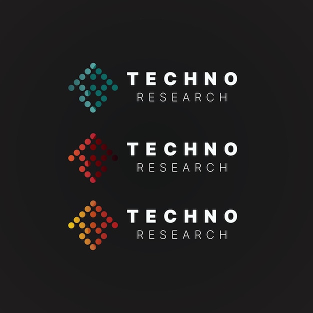 Vector techno research dots logo ideas