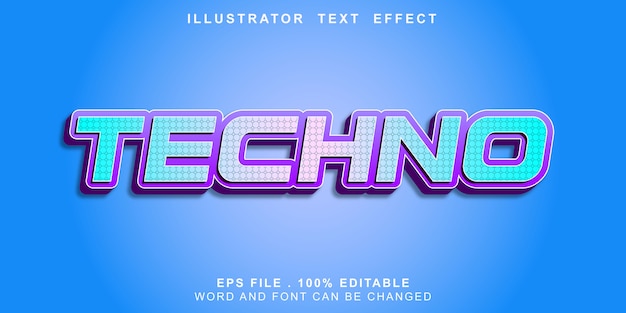 Techno text effect editable