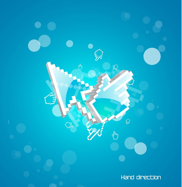 Vector technol0gy pointers blue background
