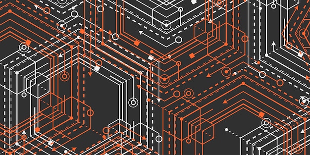 Technological abstract linear backgroundEngineering drawing of future technologies