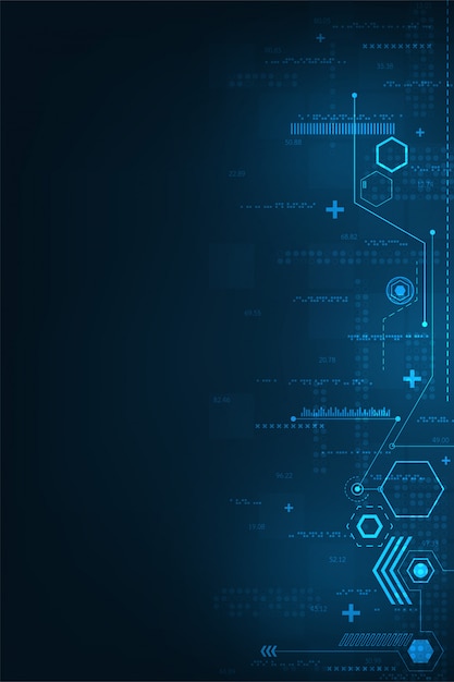 Vector technological background with different data calculations.